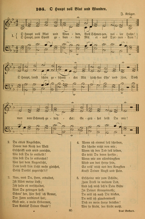 Die Glaubensharfe (With Melodies): Gesangbuch der deutschen Baptisten-Gemeinden. Herausgegeben auf Beschluß der Bundeskonferenz der Deutchen Baptisten-Gemeinden von America (2. ed) page 85