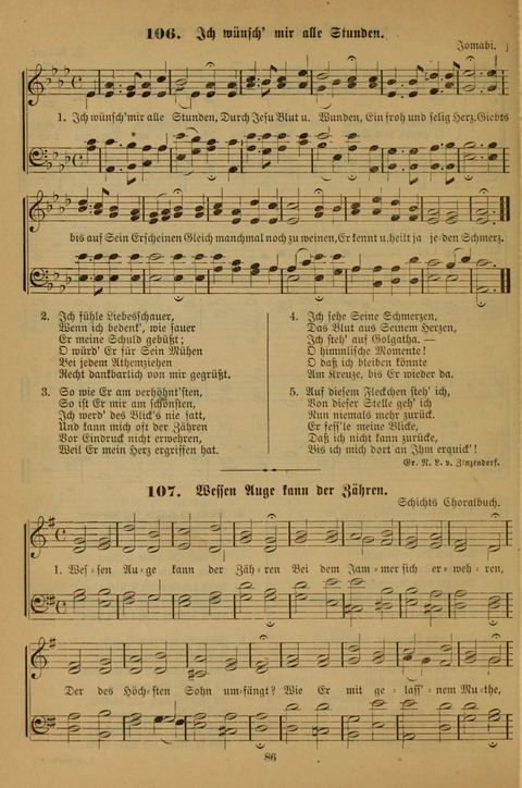 Die Glaubensharfe (With Melodies): Gesangbuch der deutschen Baptisten-Gemeinden. Herausgegeben auf Beschluß der Bundeskonferenz der Deutchen Baptisten-Gemeinden von America (2. ed) page 86