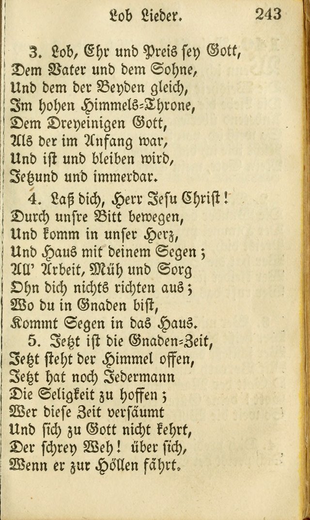 Die Gemeinschaftliche Liedersammlung: zum allgemeinen Gebrauch des wahren Gottesdienstes: mit einem inhalt sammt zwensachen register versehen (3 aufl.) page 243