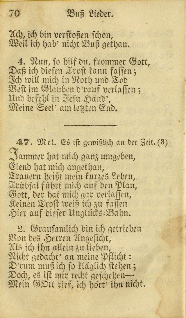 Die Gemeinschaftliche Liedersammlung: zum allgemeinen Gebrauch des wahren Gottesdienstes: mit einem inhalt sammt zwensachen register versehen (3 aufl.) page 70