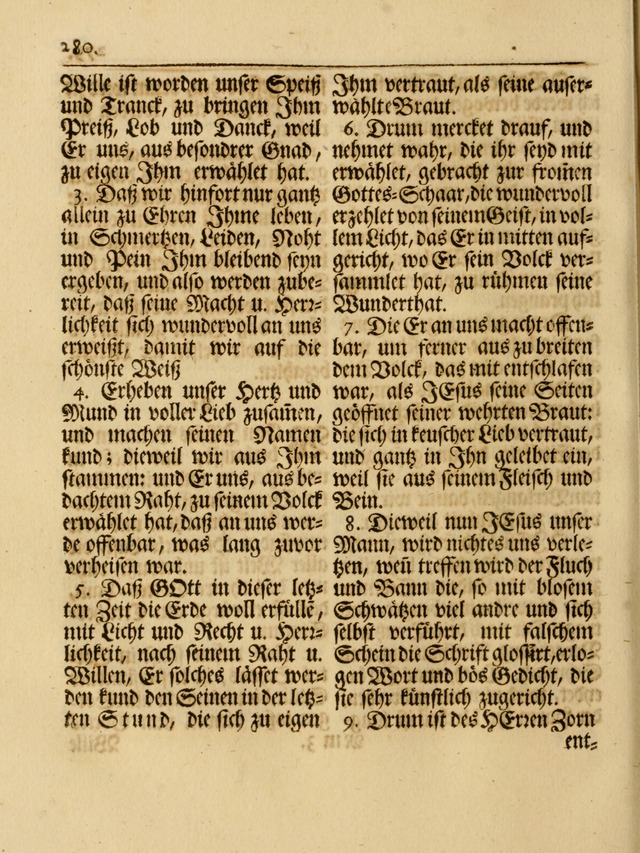 Das Gesäng Der einsamen und verlassenen Turtel-Taube, Nemlich der Christlichen Kirche: oder geistliche u. erfahrungs-volle liedens u. libes-gethöne, als darinnen bendes die volrkost der neuen welt... page 280