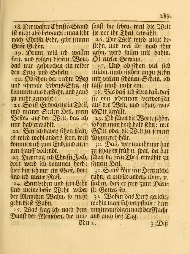 Das Gesäng Der einsamen und verlassenen Turtel-Taube, Nemlich der Christlichen Kirche: oder geistliche u. erfahrungs-volle liedens u. libes-gethöne, als darinnen bendes die volrkost der neuen welt... page 285