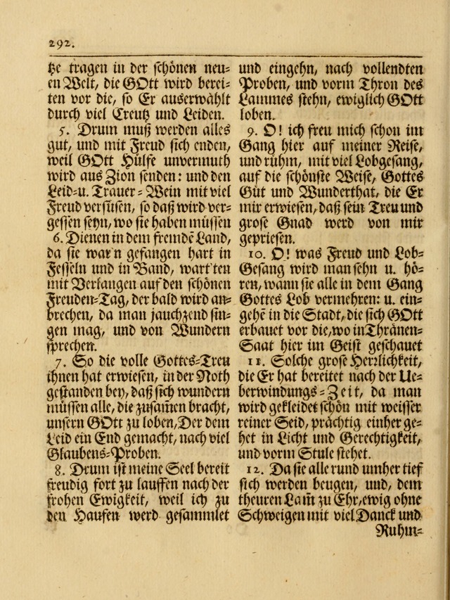 Das Gesäng Der einsamen und verlassenen Turtel-Taube, Nemlich der Christlichen Kirche: oder geistliche u. erfahrungs-volle liedens u. libes-gethöne, als darinnen bendes die volrkost der neuen welt... page 292