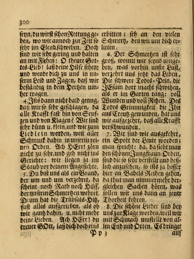 Das Gesäng Der einsamen und verlassenen Turtel-Taube, Nemlich der Christlichen Kirche: oder geistliche u. erfahrungs-volle liedens u. libes-gethöne, als darinnen bendes die volrkost der neuen welt... page 300