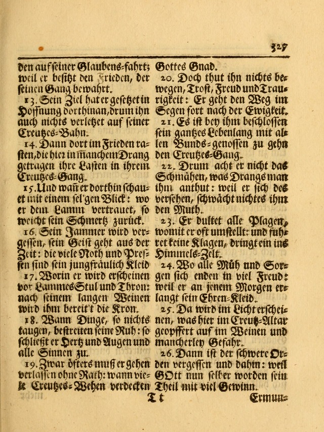 Das Gesäng Der einsamen und verlassenen Turtel-Taube, Nemlich der Christlichen Kirche: oder geistliche u. erfahrungs-volle liedens u. libes-gethöne, als darinnen bendes die volrkost der neuen welt... page 327