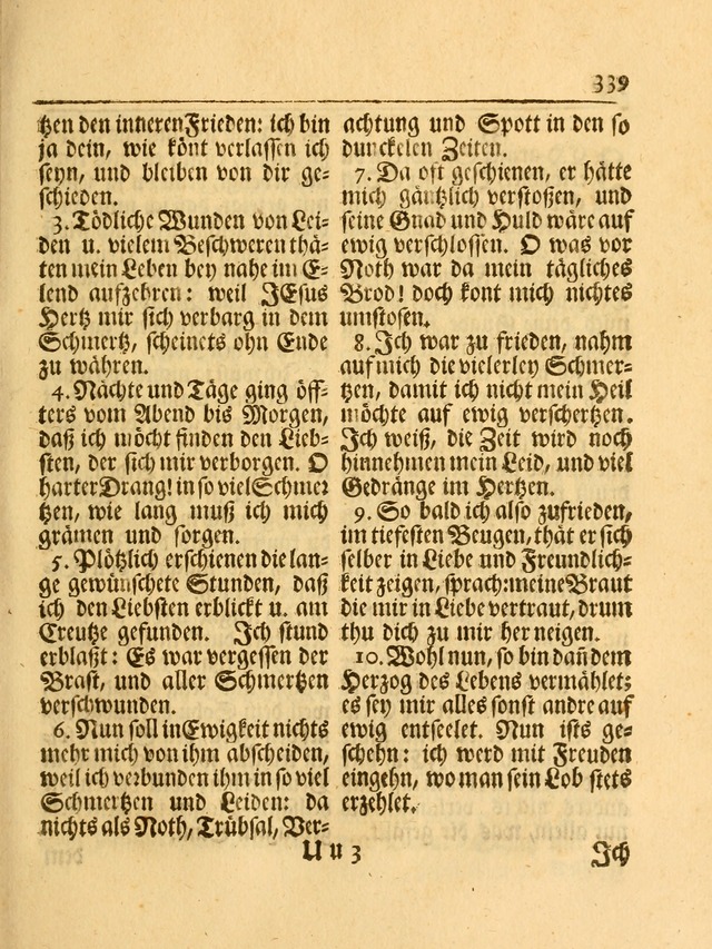 Das Gesäng Der einsamen und verlassenen Turtel-Taube, Nemlich der Christlichen Kirche: oder geistliche u. erfahrungs-volle liedens u. libes-gethöne, als darinnen bendes die volrkost der neuen welt... page 339