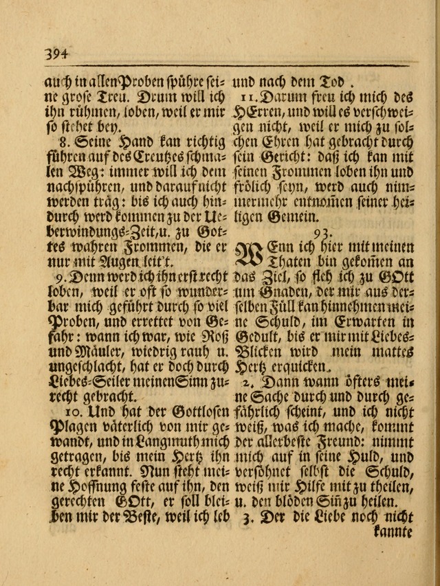 Das Gesäng Der einsamen und verlassenen Turtel-Taube, Nemlich der Christlichen Kirche: oder geistliche u. erfahrungs-volle liedens u. libes-gethöne, als darinnen bendes die volrkost der neuen welt... page 394