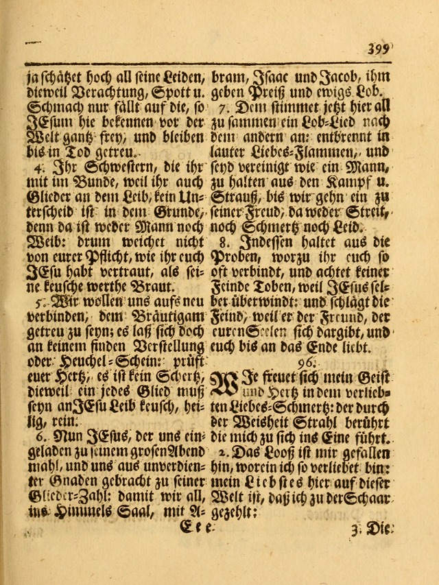 Das Gesäng Der einsamen und verlassenen Turtel-Taube, Nemlich der Christlichen Kirche: oder geistliche u. erfahrungs-volle liedens u. libes-gethöne, als darinnen bendes die volrkost der neuen welt... page 399