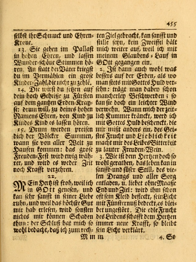 Das Gesäng Der einsamen und verlassenen Turtel-Taube, Nemlich der Christlichen Kirche: oder geistliche u. erfahrungs-volle liedens u. libes-gethöne, als darinnen bendes die volrkost der neuen welt... page 455