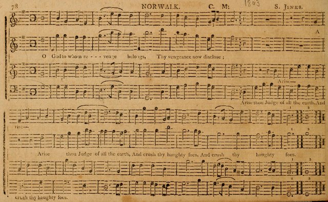 The Delights of Harmony; or, Norfolk Compiler: being a new collection of psalm tunes, hymns and anthems with a variety of set pieces, from the most approved American and European authors... page 78