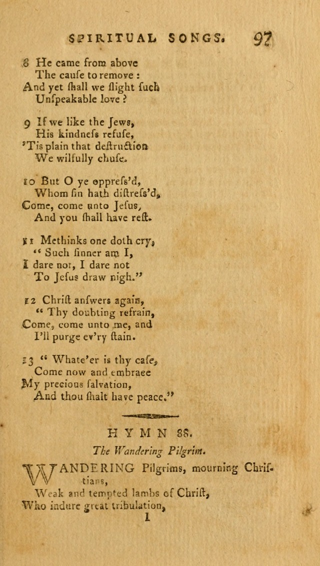 Divine Hymns, or Spiritual Songs: for the Use of Religious Assemblies and Private Christians (7th Ed. Rev.) page 104