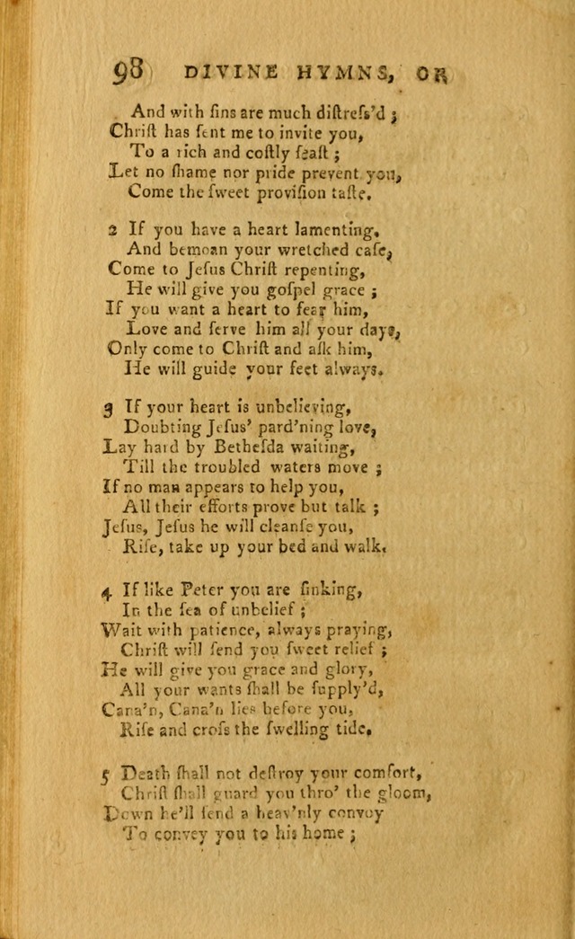 Divine Hymns, or Spiritual Songs: for the Use of Religious Assemblies and Private Christians (7th Ed. Rev.) page 105