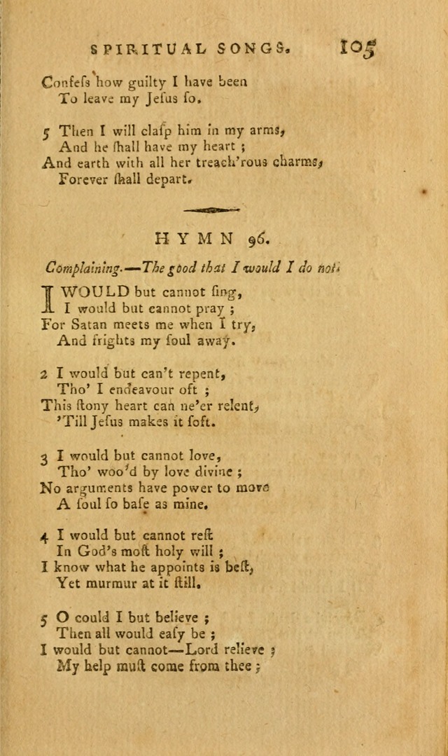 Divine Hymns, or Spiritual Songs: for the Use of Religious Assemblies and Private Christians (7th Ed. Rev.) page 112