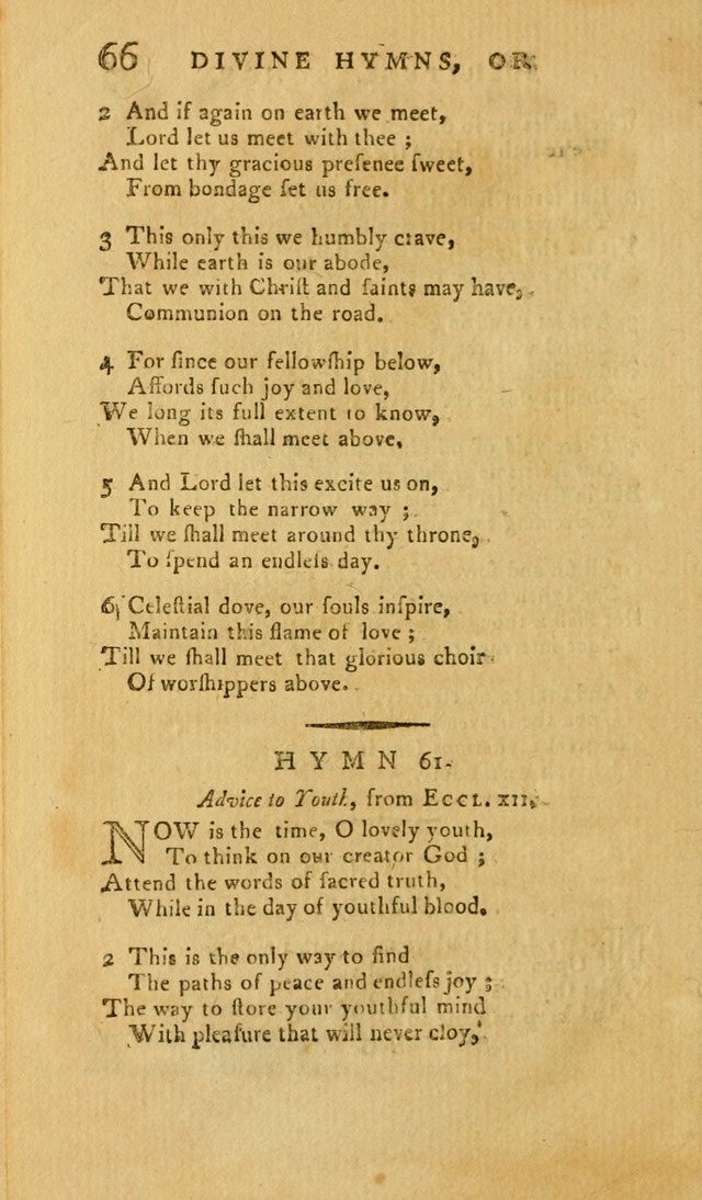 Divine Hymns, or Spiritual Songs: for the Use of Religious Assemblies and Private Christians (7th Ed. Rev.) page 73