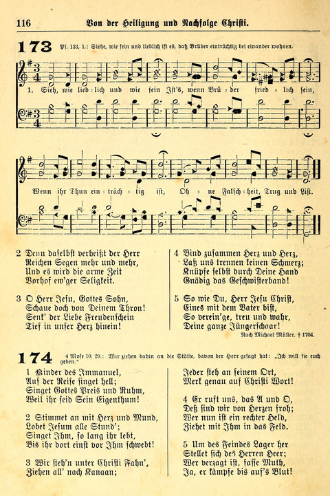 Deutsches Lieder- und Melodienbuch: mit einem Anhang englisher Lieder page 116