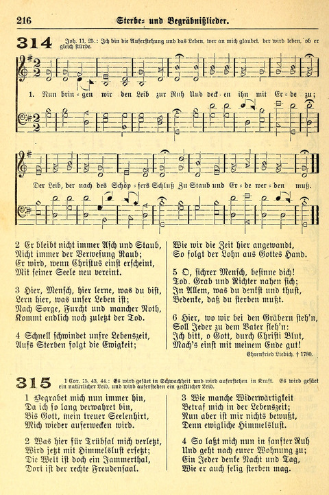 Deutsches Lieder- und Melodienbuch: mit einem Anhang englisher Lieder page 216