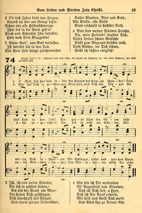 Deutsches Lieder- und Melodienbuch: mit einem Anhang englisher Lieder page 49