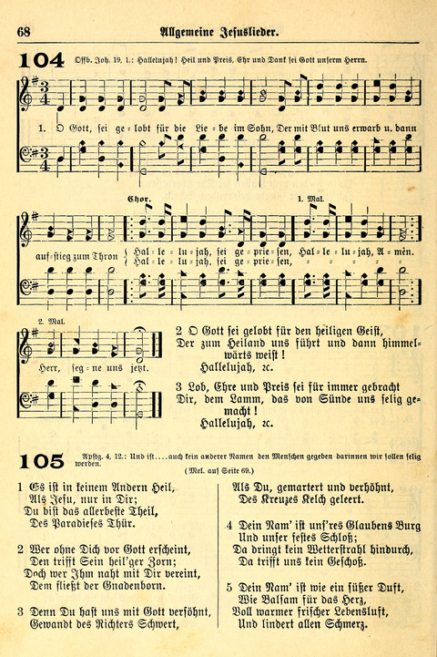 Deutsches Lieder- und Melodienbuch: mit einem Anhang englisher Lieder page 68