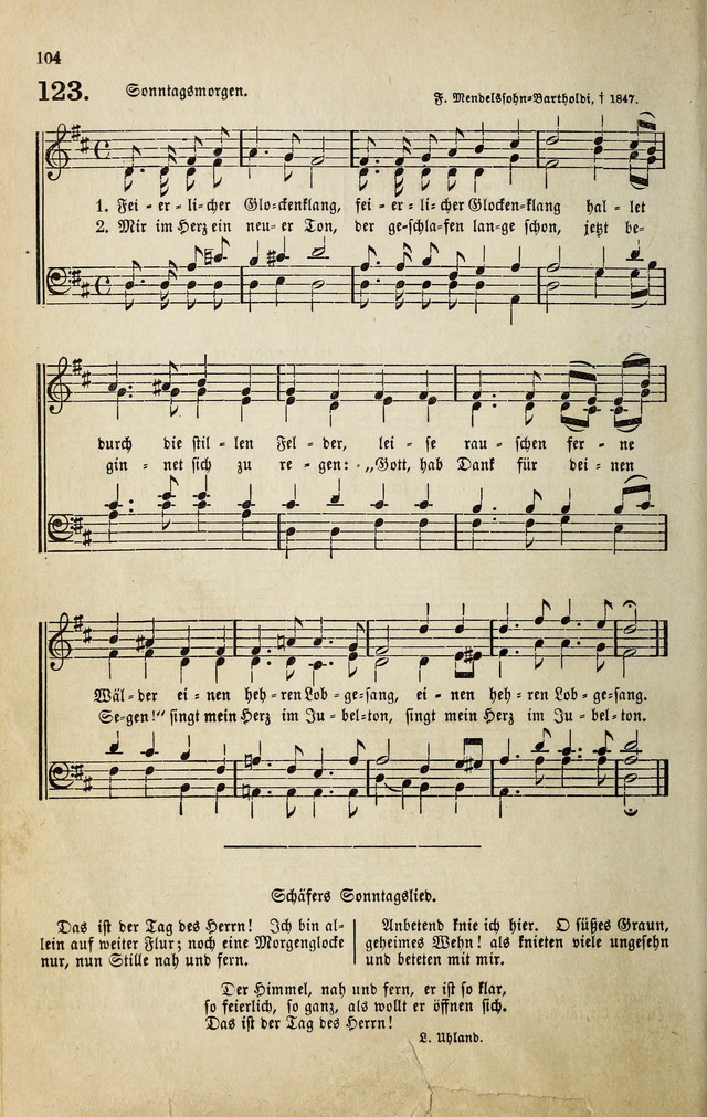 Deutsches Liederbuch: Sammlung von Chorälen und Liedern für Schule und Haus page 104