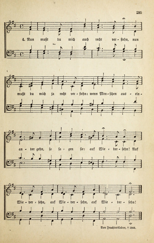 Deutsches Liederbuch: Sammlung von Chorälen und Liedern für Schule und Haus page 285