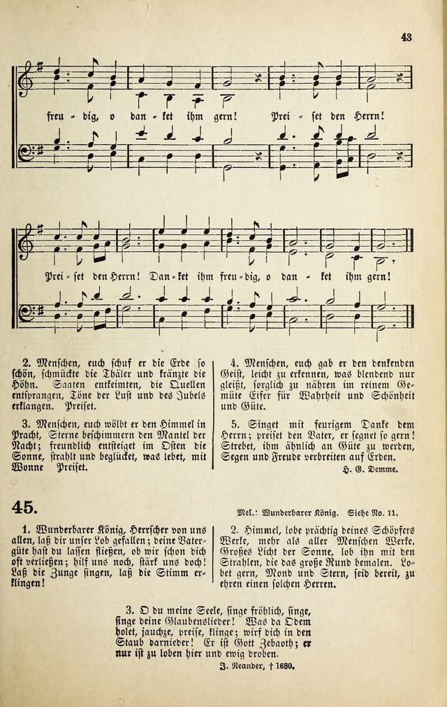 Deutsches Liederbuch: Sammlung von Chorälen und Liedern für Schule und Haus page 43
