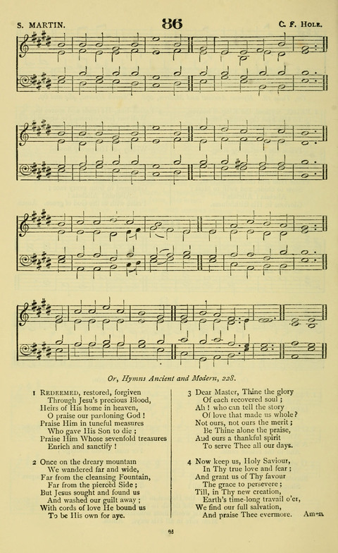 The Durham Mission Tune Book: with supplement, containting one hundred and fifty-nine hymn tunes, chants and litanies for the durham mission hymn-book (2nd ed.) page 66