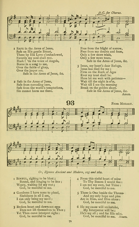 The Durham Mission Tune Book: with supplement, containting one hundred and fifty-nine hymn tunes, chants and litanies for the durham mission hymn-book (2nd ed.) page 71