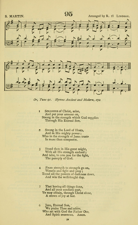 The Durham Mission Tune Book: with supplement, containting one hundred and fifty-nine hymn tunes, chants and litanies for the durham mission hymn-book (2nd ed.) page 73