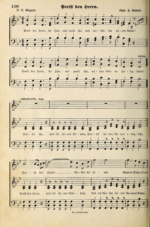 Die Palme No. 3: für Kirchen-Chöre, Sänger, u.s.w. page 110