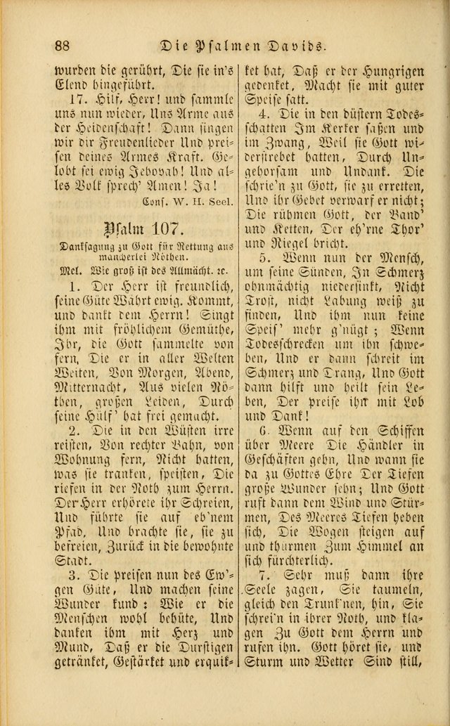 Die Psalmen Davids: nebst einer Sammlung Geistlicher lieder für Oeffentlichen und Privat-Gottesdienst page 88