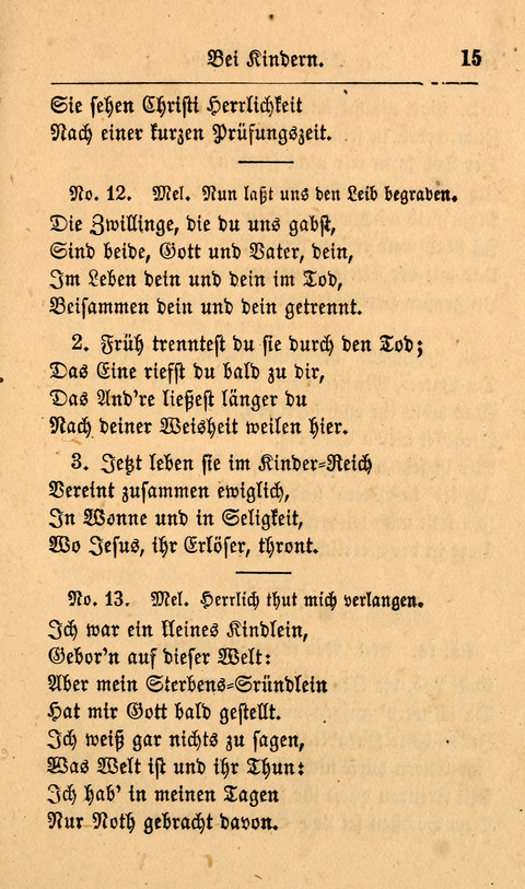 Der Sänger am Grabe: Eine Auswahl Lieder zum Gebrauch bei Leichen-Begängnissen, wie auch Trost-Lieder für Solche, die um geliebte Todte trauern page 11