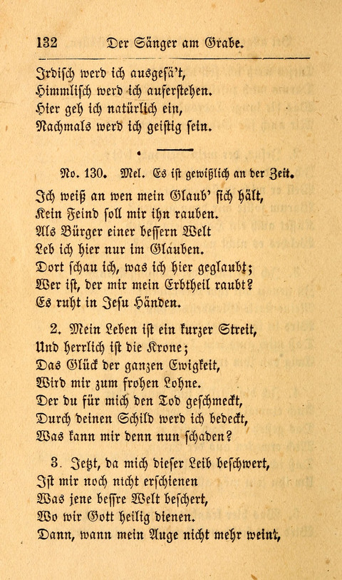 Der Sänger am Grabe: Eine Auswahl Lieder zum Gebrauch bei Leichen-Begängnissen, wie auch Trost-Lieder für Solche, die um geliebte Todte trauern page 128