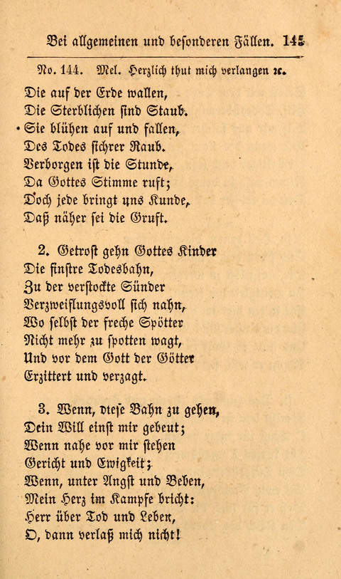 Der Sänger am Grabe: Eine Auswahl Lieder zum Gebrauch bei Leichen-Begängnissen, wie auch Trost-Lieder für Solche, die um geliebte Todte trauern page 141