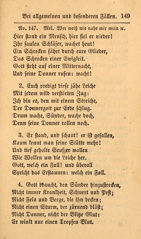 Der Sänger am Grabe: Eine Auswahl Lieder zum Gebrauch bei Leichen-Begängnissen, wie auch Trost-Lieder für Solche, die um geliebte Todte trauern page 145