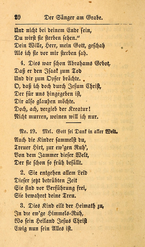 Der Sänger am Grabe: Eine Auswahl Lieder zum Gebrauch bei Leichen-Begängnissen, wie auch Trost-Lieder für Solche, die um geliebte Todte trauern page 16