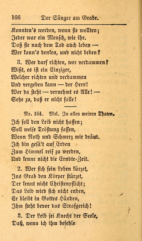 Der Sänger am Grabe: Eine Auswahl Lieder zum Gebrauch bei Leichen-Begängnissen, wie auch Trost-Lieder für Solche, die um geliebte Todte trauern page 162