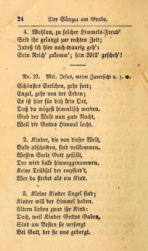 Der Sänger am Grabe: Eine Auswahl Lieder zum Gebrauch bei Leichen-Begängnissen, wie auch Trost-Lieder für Solche, die um geliebte Todte trauern page 20