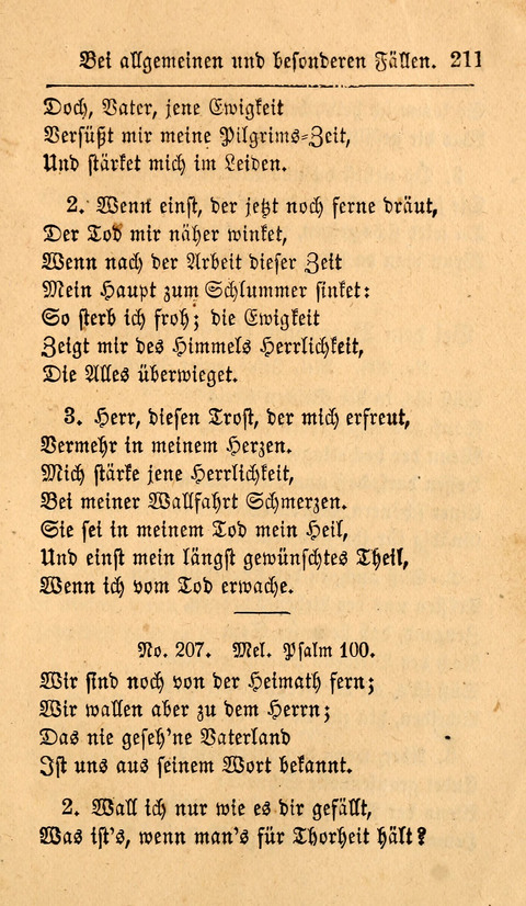 Der Sänger am Grabe: Eine Auswahl Lieder zum Gebrauch bei Leichen-Begängnissen, wie auch Trost-Lieder für Solche, die um geliebte Todte trauern page 207