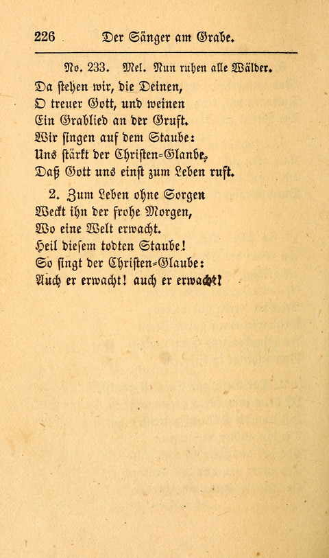 Der Sänger am Grabe: Eine Auswahl Lieder zum Gebrauch bei Leichen-Begängnissen, wie auch Trost-Lieder für Solche, die um geliebte Todte trauern page 222