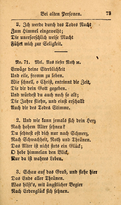 Der Sänger am Grabe: Eine Auswahl Lieder zum Gebrauch bei Leichen-Begängnissen, wie auch Trost-Lieder für Solche, die um geliebte Todte trauern page 69