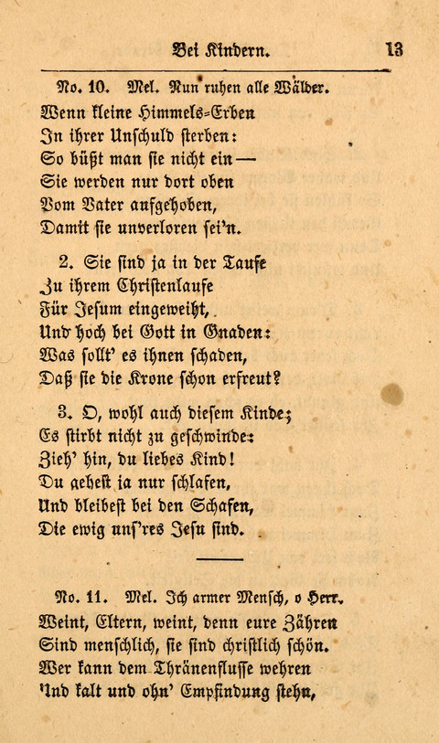 Der Sänger am Grabe: Eine Auswahl Lieder zum Gebrauch bei Leichen-Begängnissen, wie auch Trost-Lieder für Solche, die um geliebte Todte trauern page 9