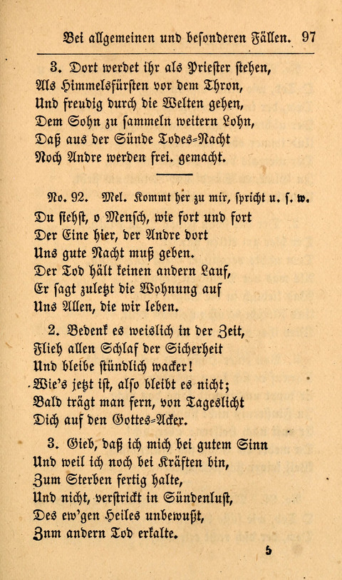 Der Sänger am Grabe: Eine Auswahl Lieder zum Gebrauch bei Leichen-Begängnissen, wie auch Trost-Lieder für Solche, die um geliebte Todte trauern page 93