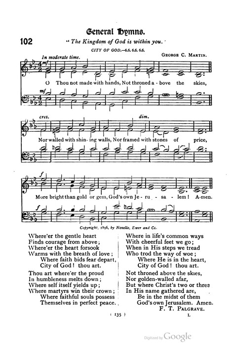 The Day School Hymn Book: with tunes (New and enlarged edition) page 135