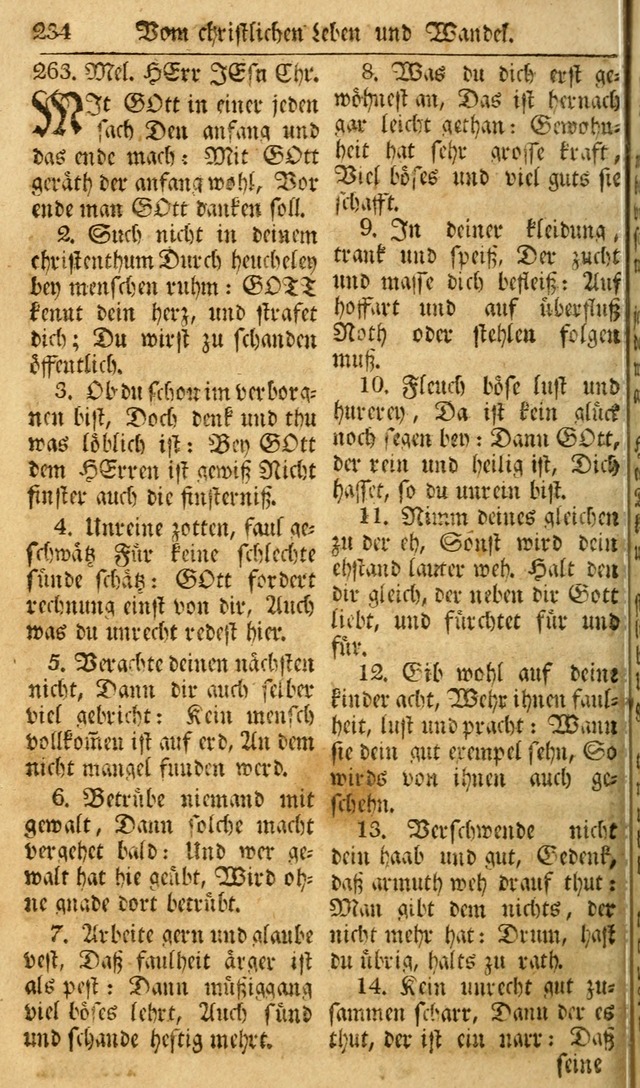 Das Geistliche Saitenspiel: oder, Eine Sammlung auserlesener, erbaulicher, geistreicher Lieder zum Gebrauch aller Gottliebenden Seelen, insonderheit für dei Gemeinen der Evangelischen... (1st Aufl.) page 234