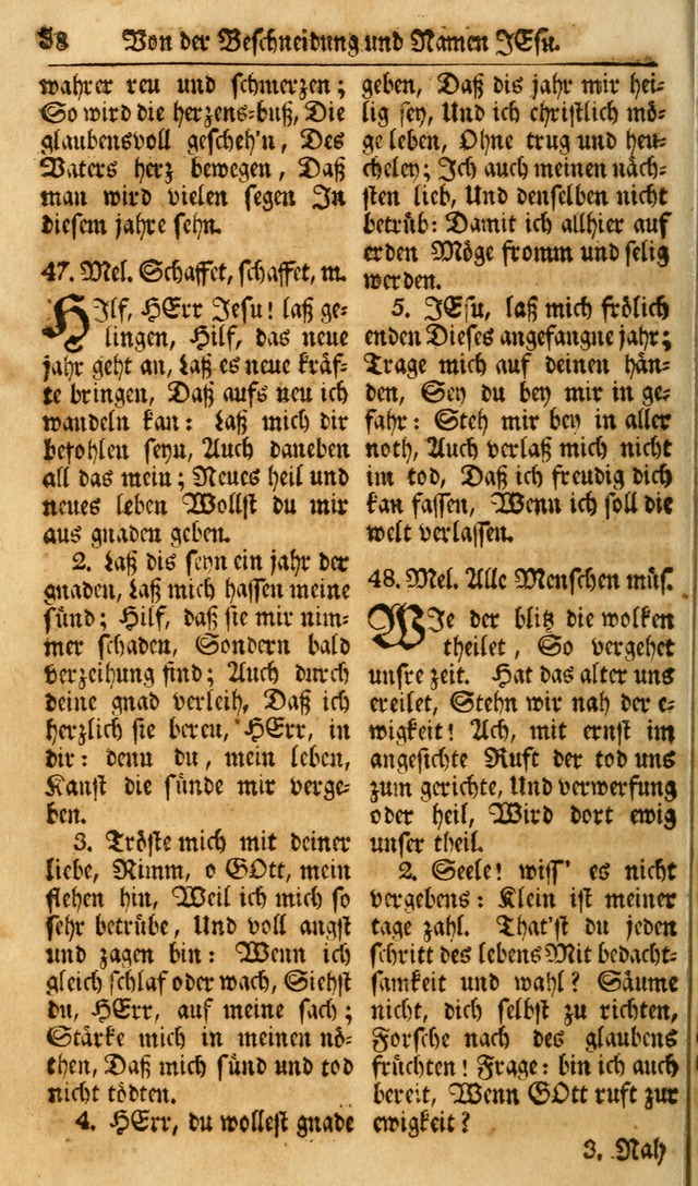 Das Geistliche Saitenspiel: oder, Eine Sammlung auserlesener, erbaulicher, geistreicher Lieder zum Gebrauch aller Gottliebenden Seelen, insonderheit für dei Gemeinen der Evangelischen... (1st Aufl.) page 38