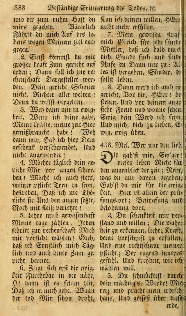 Das Geistliche Saitenspiel: oder, Eine Sammlung auserlesener, erbaulicher, geistreicher Lieder zum Gebrauch aller Gottliebenden Seelen, insonderheit für dei Gemeinen der Evangelischen... (1st Aufl.) page 388