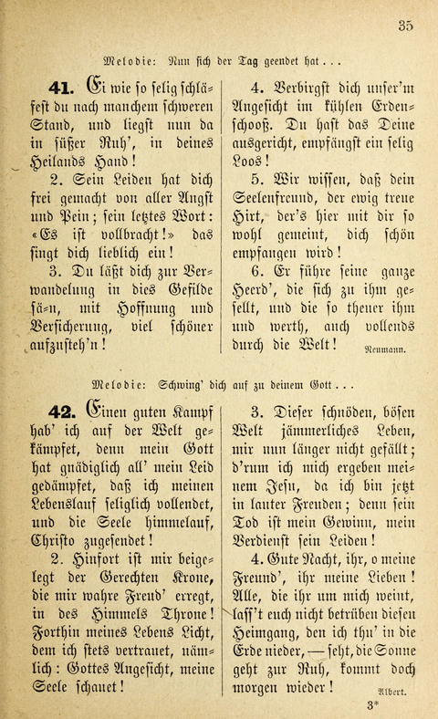 Des "Heils Vollendung": eine Sammlung von Sterbe-, Begräbniß- und Trostliedern für evangelische Christen page 35