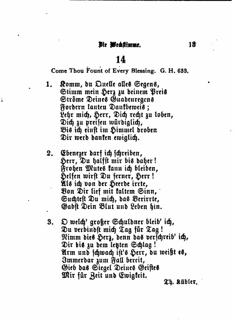 Die Weckstimme: Eine Sammlung geistlicher Lieder für jugendliche Sänger (8th ed.) page 11