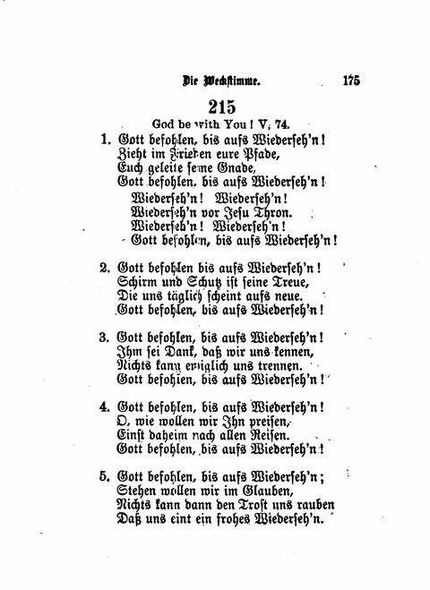 Die Weckstimme: Eine Sammlung geistlicher Lieder für jugendliche Sänger (8th ed.) page 173
