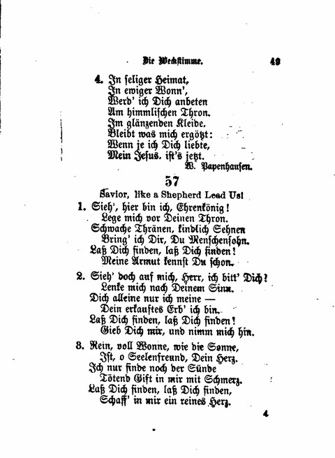 Die Weckstimme: Eine Sammlung geistlicher Lieder für jugendliche Sänger (8th ed.) page 47